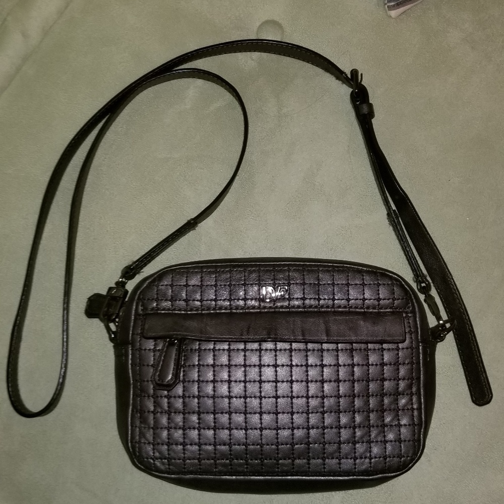 Diane Von Furstenberg Quilted Pewter Crossbody